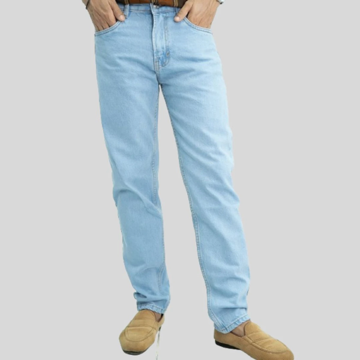 Raw Wash Denim Pant-Light Blue