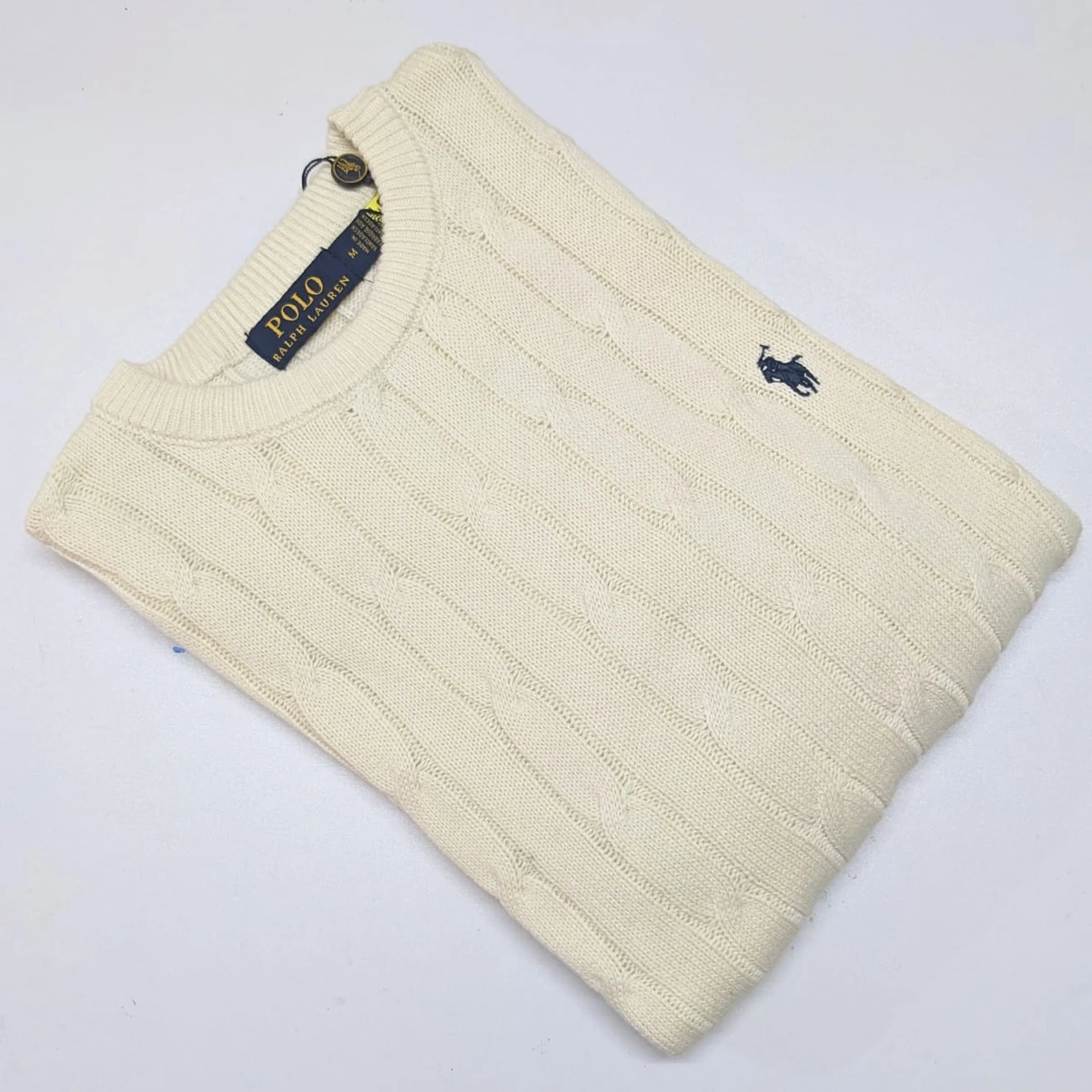 RL Cable Sweater – Off White