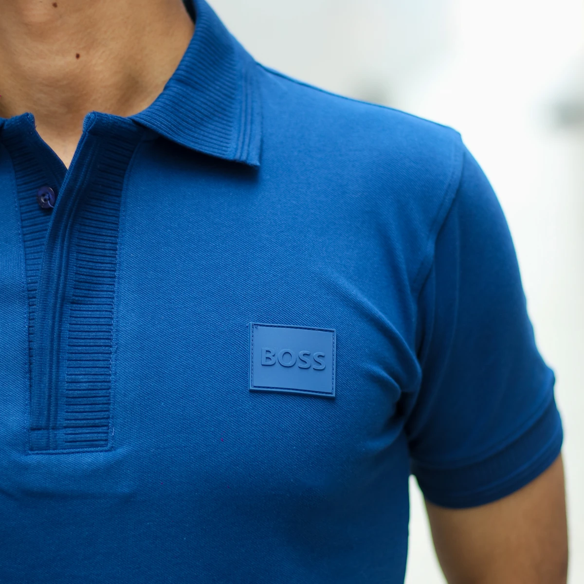 Premium Hidden Placket Polo – Blue - Image 3