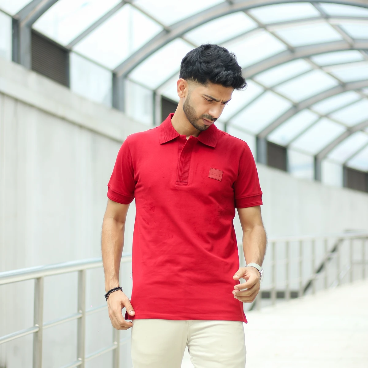 Premium Hidden Placket Polo – Marron - Image 3